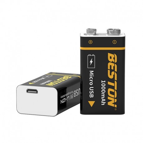Pilas Recargables Beston USB 9V