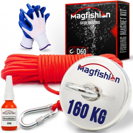 Kit Fishing Magnet (Imán Neodimio 160 KG)