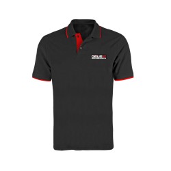 Polo negro XP con detalles en rojo